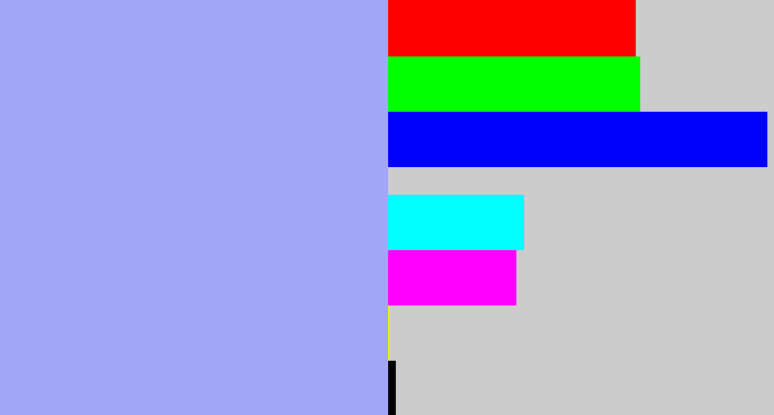 Hex color #a2a6f9 - periwinkle blue