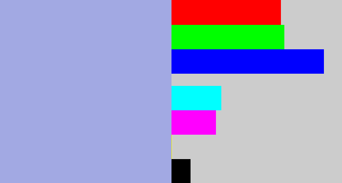 Hex color #a2a9e3 - light grey blue