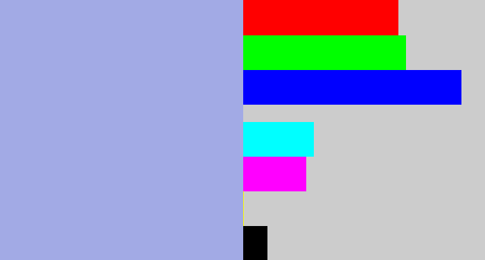 Hex color #a2aae5 - light grey blue