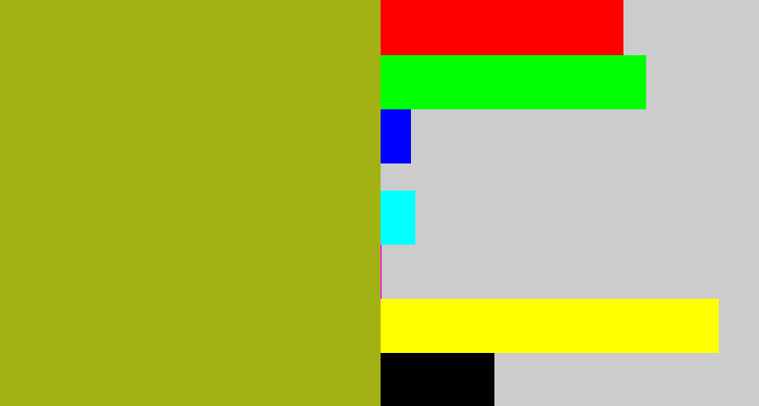 Hex color #a2b214 - gross green
