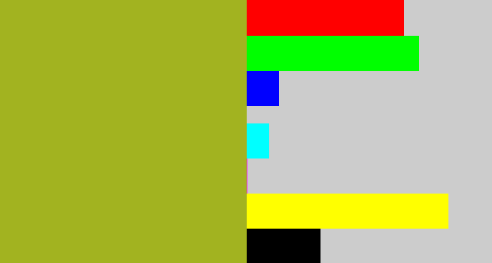 Hex color #a2b320 - pea