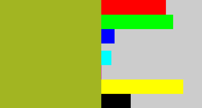 Hex color #a2b522 - pea