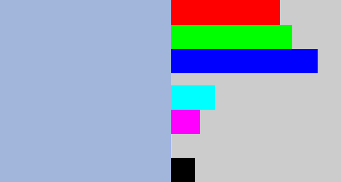 Hex color #a2b6dc - light grey blue