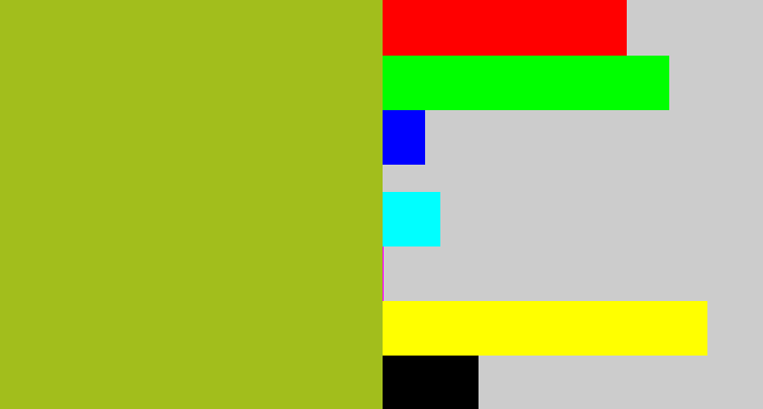 Hex color #a2be1c - pea