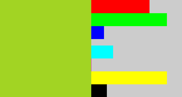 Hex color #a2d423 - yellowish green