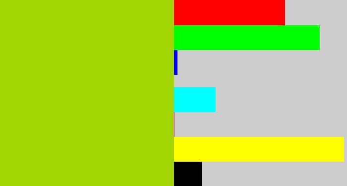 Hex color #a2d504 - slime green