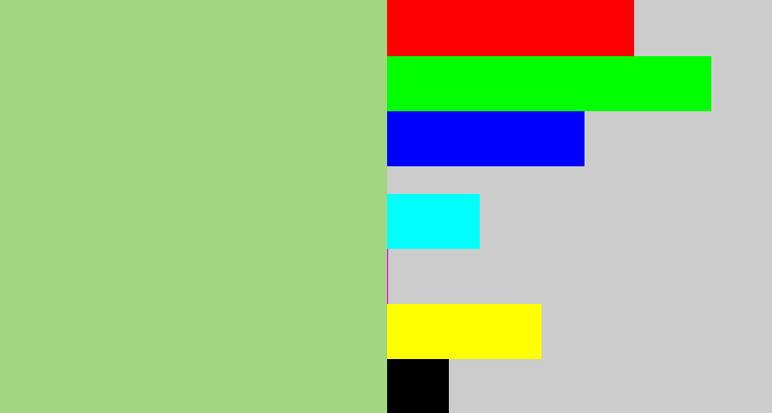 Hex color #a2d681 - pale olive green