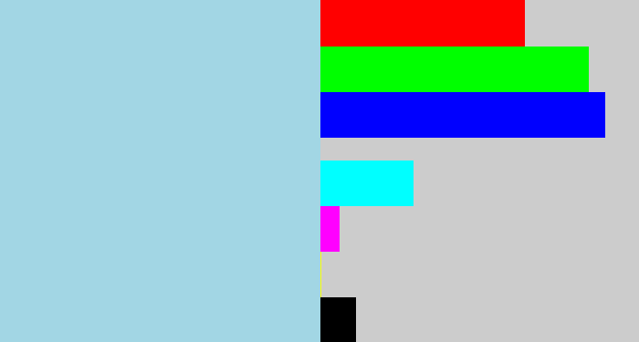 Hex color #a2d6e4 - light blue grey