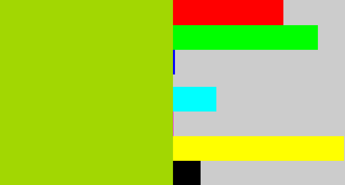 Hex color #a2d702 - slime green