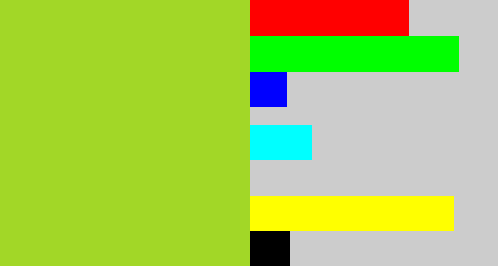 Hex color #a2d727 - yellowish green