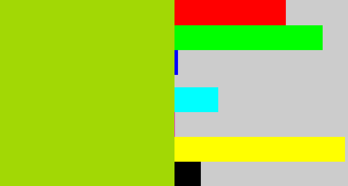 Hex color #a2d805 - slime green
