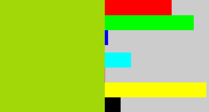 Hex color #a2d807 - slime green