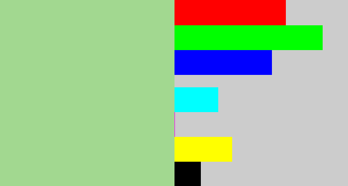 Hex color #a2d890 - pale olive green