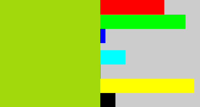 Hex color #a2d90d - yellowish green