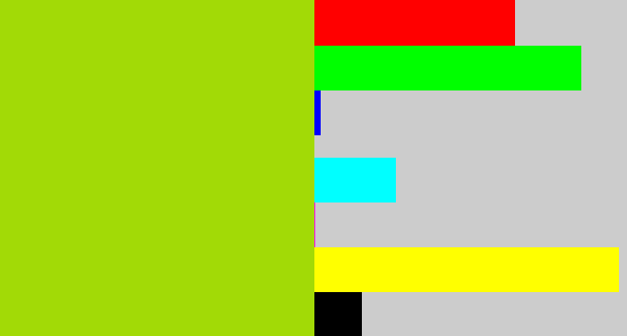 Hex color #a2da06 - slime green