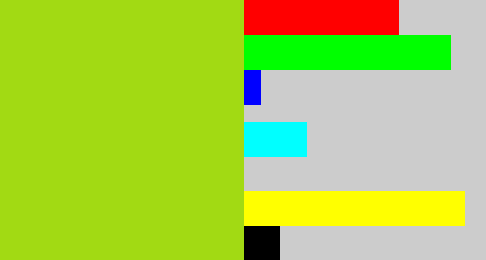 Hex color #a2da13 - yellowish green