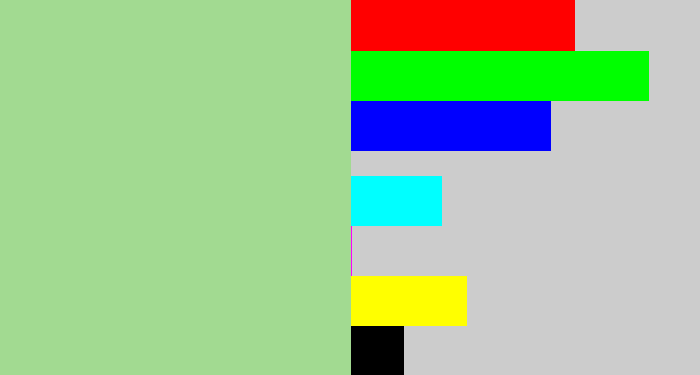 Hex color #a2da91 - light grey green