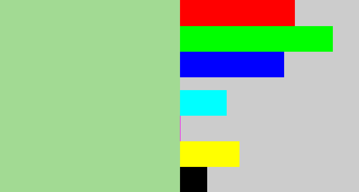 Hex color #a2da93 - light grey green