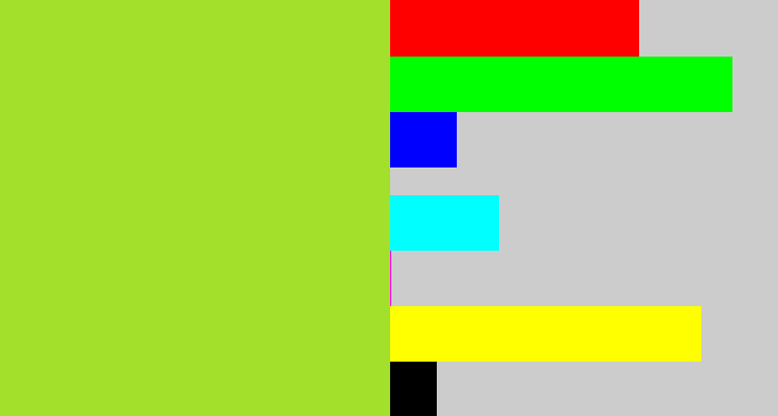 Hex color #a2e02c - yellowish green