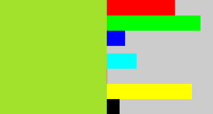 Hex color #a2e12c - yellowish green