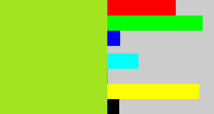 Hex color #a2e41f - yellowish green