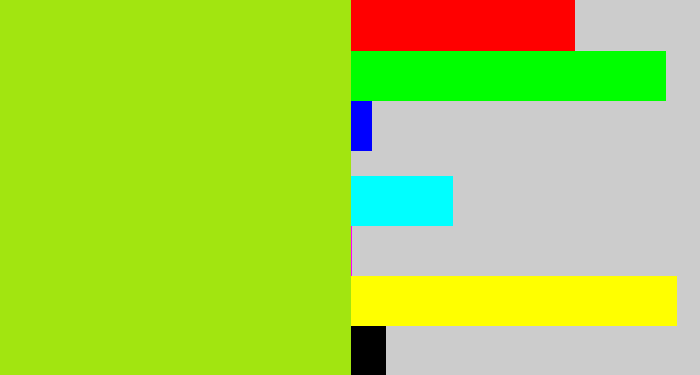 Hex color #a2e510 - yellowish green