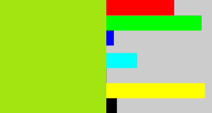 Hex color #a2e511 - yellowish green