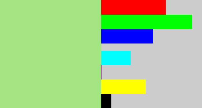 Hex color #a2e581 - light green