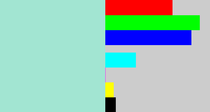 Hex color #a2e5d2 - pale turquoise