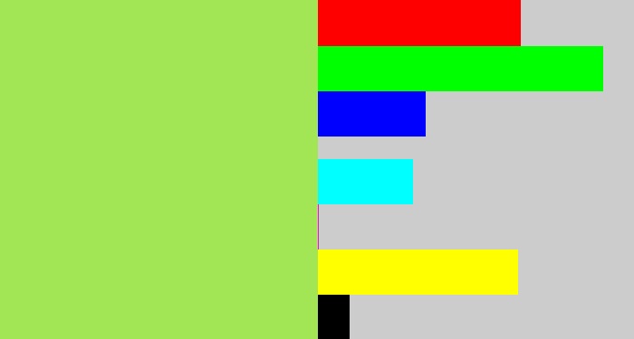 Hex color #a2e656 - kiwi
