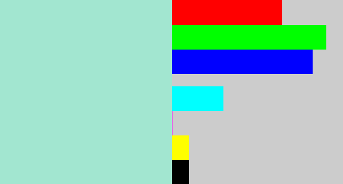 Hex color #a2e6d0 - pale turquoise