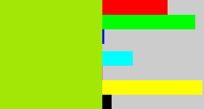Hex color #a2e705 - lemon green
