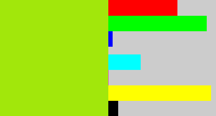 Hex color #a2e70b - yellowish green