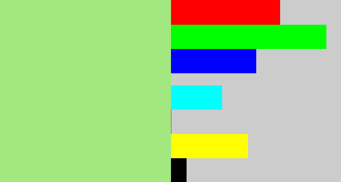 Hex color #a2e77f - light green