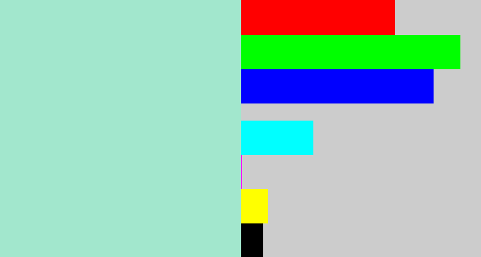Hex color #a2e7cd - pale turquoise