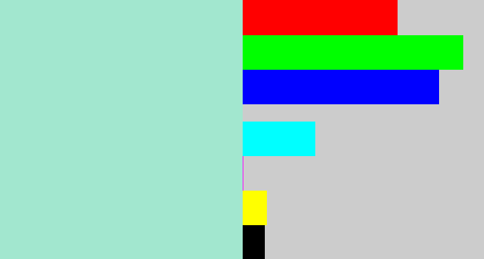 Hex color #a2e7cf - pale turquoise