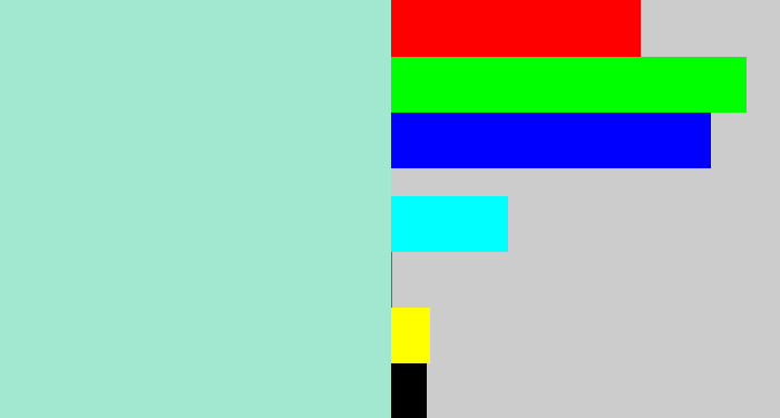 Hex color #a2e7d0 - pale turquoise