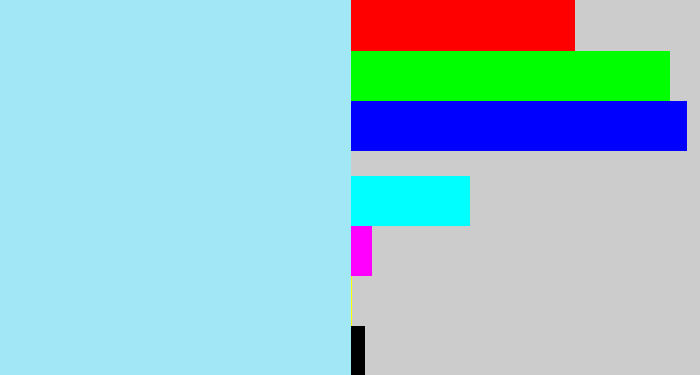 Hex color #a2e7f5 - robin's egg blue