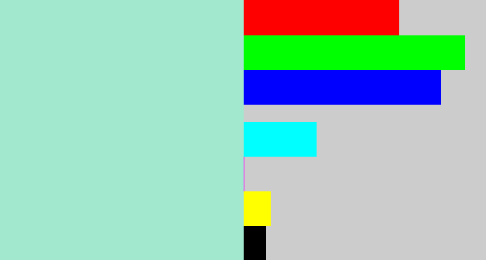 Hex color #a2e8cf - pale turquoise