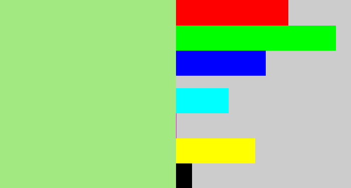 Hex color #a2e981 - light green