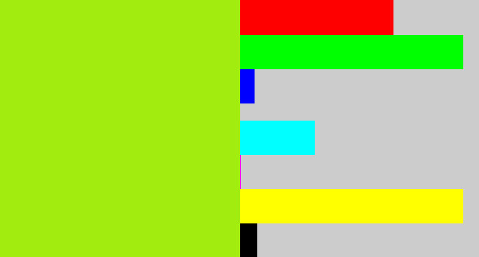 Hex color #a2ec10 - yellowish green