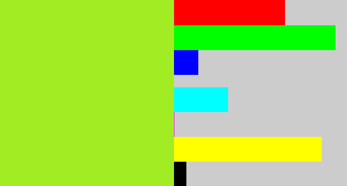 Hex color #a2ec24 - yellowish green