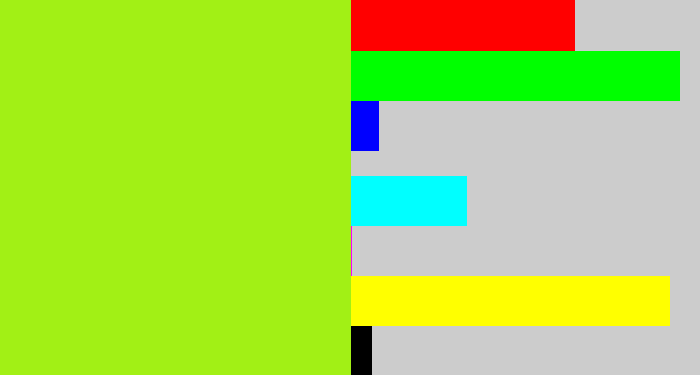 Hex color #a2f015 - lemon green