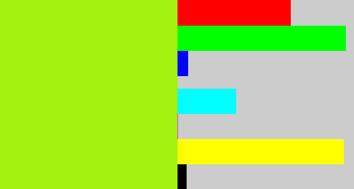 Hex color #a2f10f - lemon green
