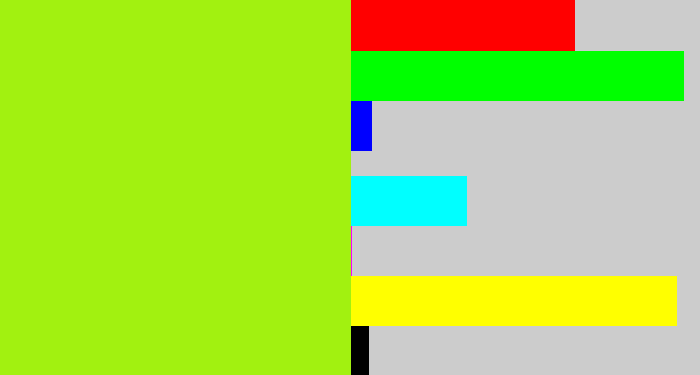 Hex color #a2f110 - lemon green