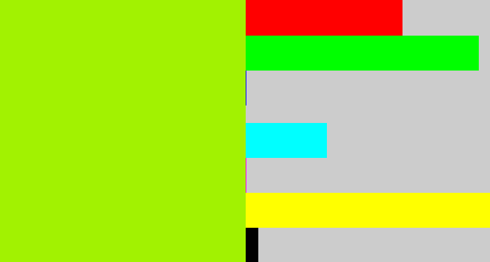 Hex color #a2f201 - lemon green