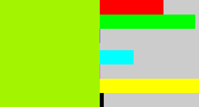 Hex color #a2f401 - lemon green