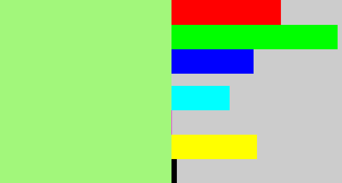 Hex color #a2f77b - light green