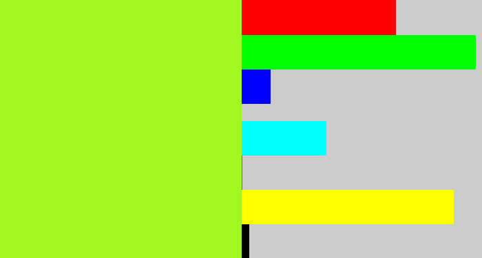 Hex color #a2f81e - lime