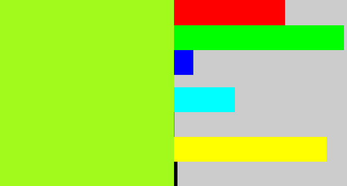 Hex color #a2fa1d - lime